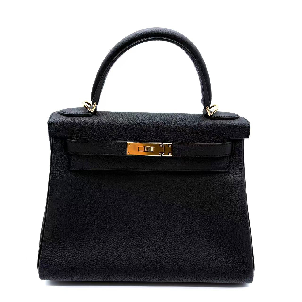 Kelly Handbag Black Epsom with Gold Hardware 28