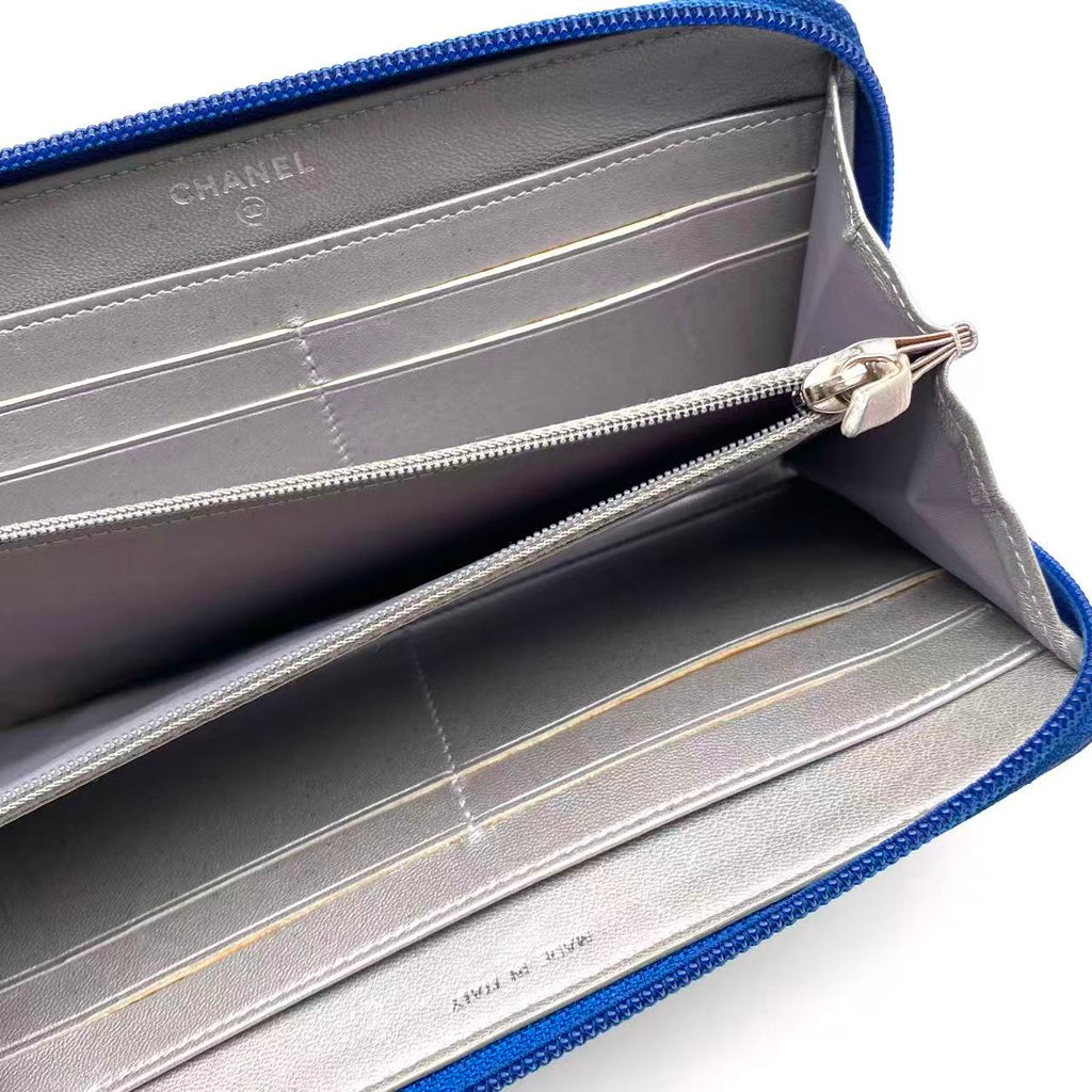 Chanel Zip Around Wallet Camellia Lambskin