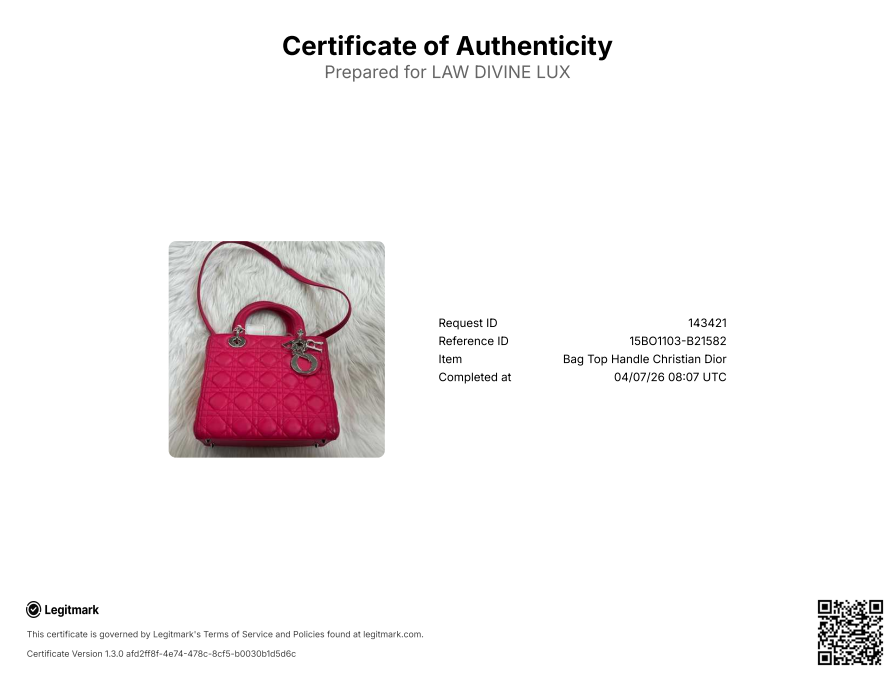 Lady Dior Bag Cannage Quilt Lambskin Medium  B21582