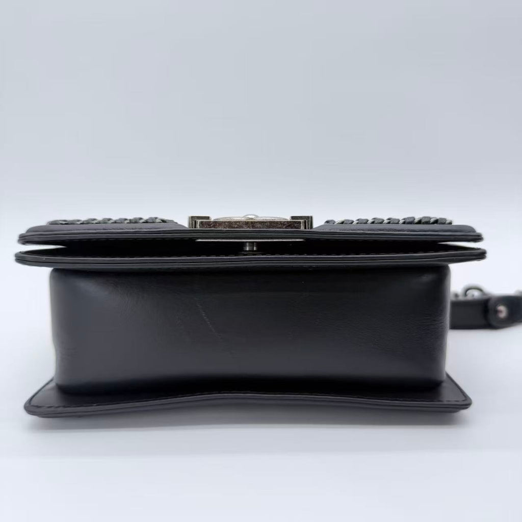 Boy Chanel Leather 2way Shoulder Bag Black