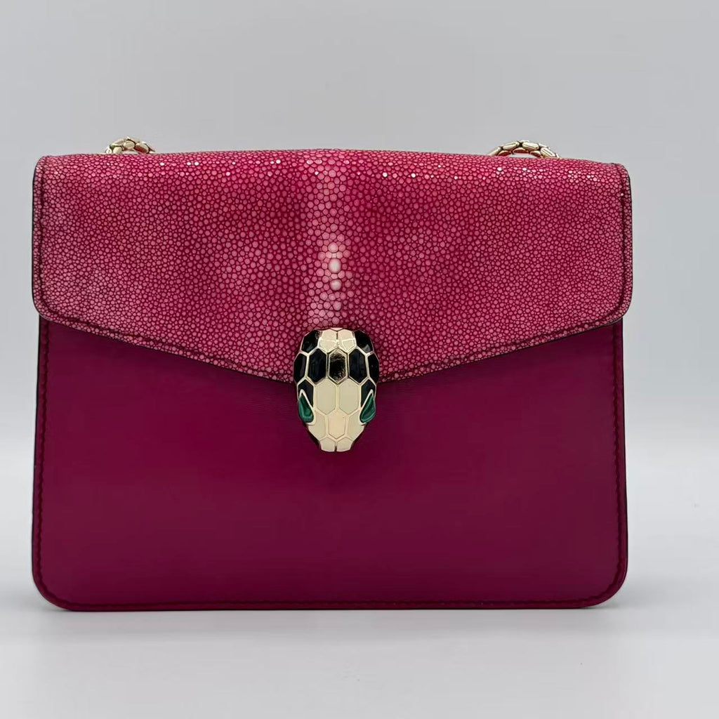 Calfskin Serpenti Forever Shoulder Bag Tropical Turquoise RED