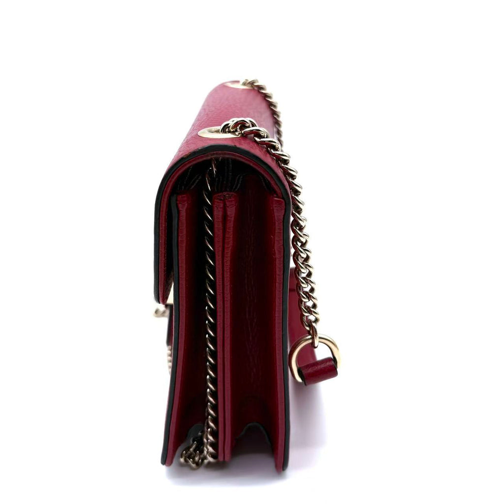 Dollar Calfskin Small Interlocking G Shoulder Bag Red
