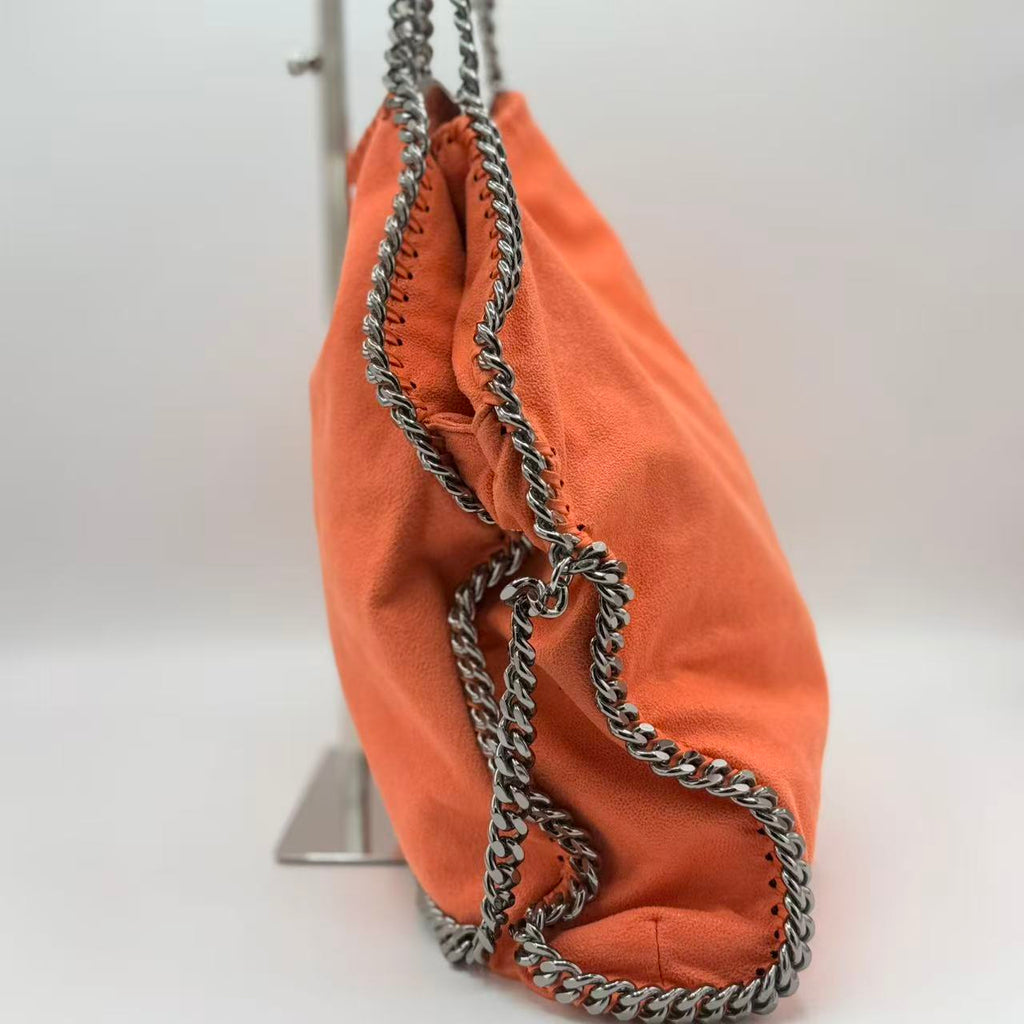 Shaggy Deer Mini Falabella Fold Over Tote Orange