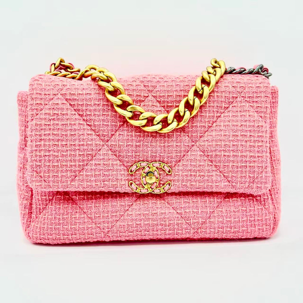 Large 19 Flap Tweed Pink