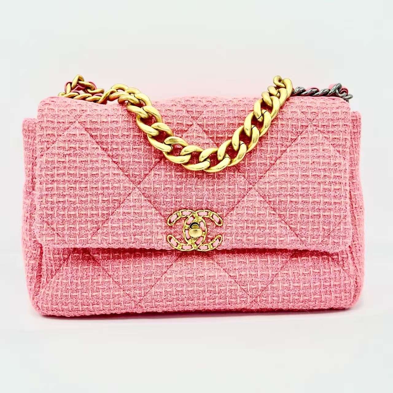 Large 19 Flap Tweed Pink