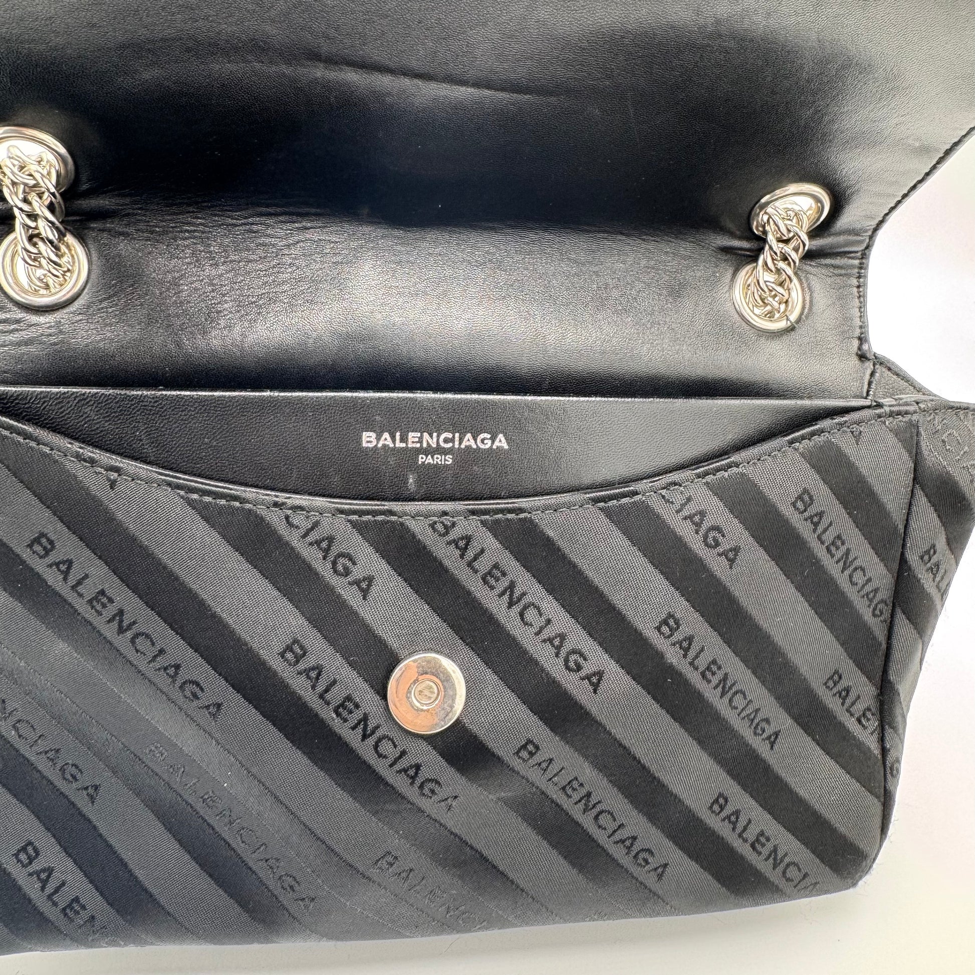 Balenciaga- BB Chain Round Shoulder Bag Jacquard Medium Gisel