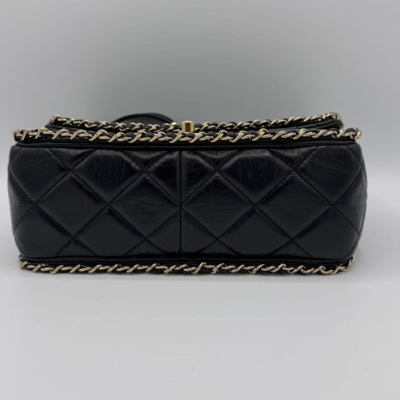 Chanel  Crumpled Calfskin Medium Chain All Over Flap