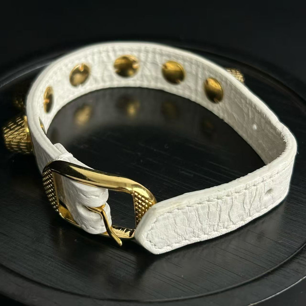 Balenciaga Gold All Over Stud Bracelet Cigare Twins LDJ3748