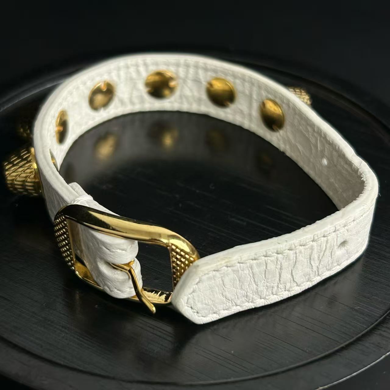 Balenciaga Gold All Over Stud Bracelet Cigare Twins LDJ3748