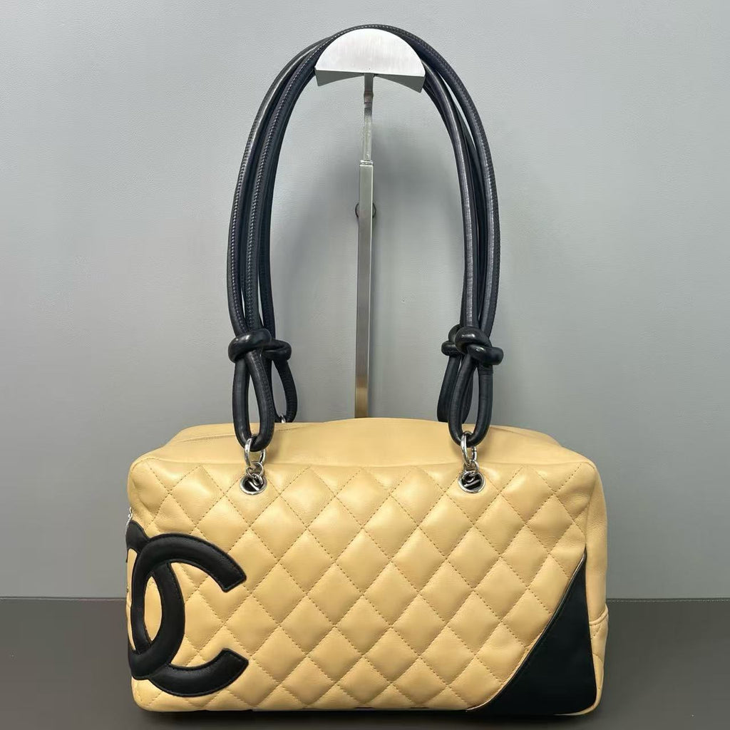 Cambon Bowler Bag Quilted Leather Medium Twins LDJ4334