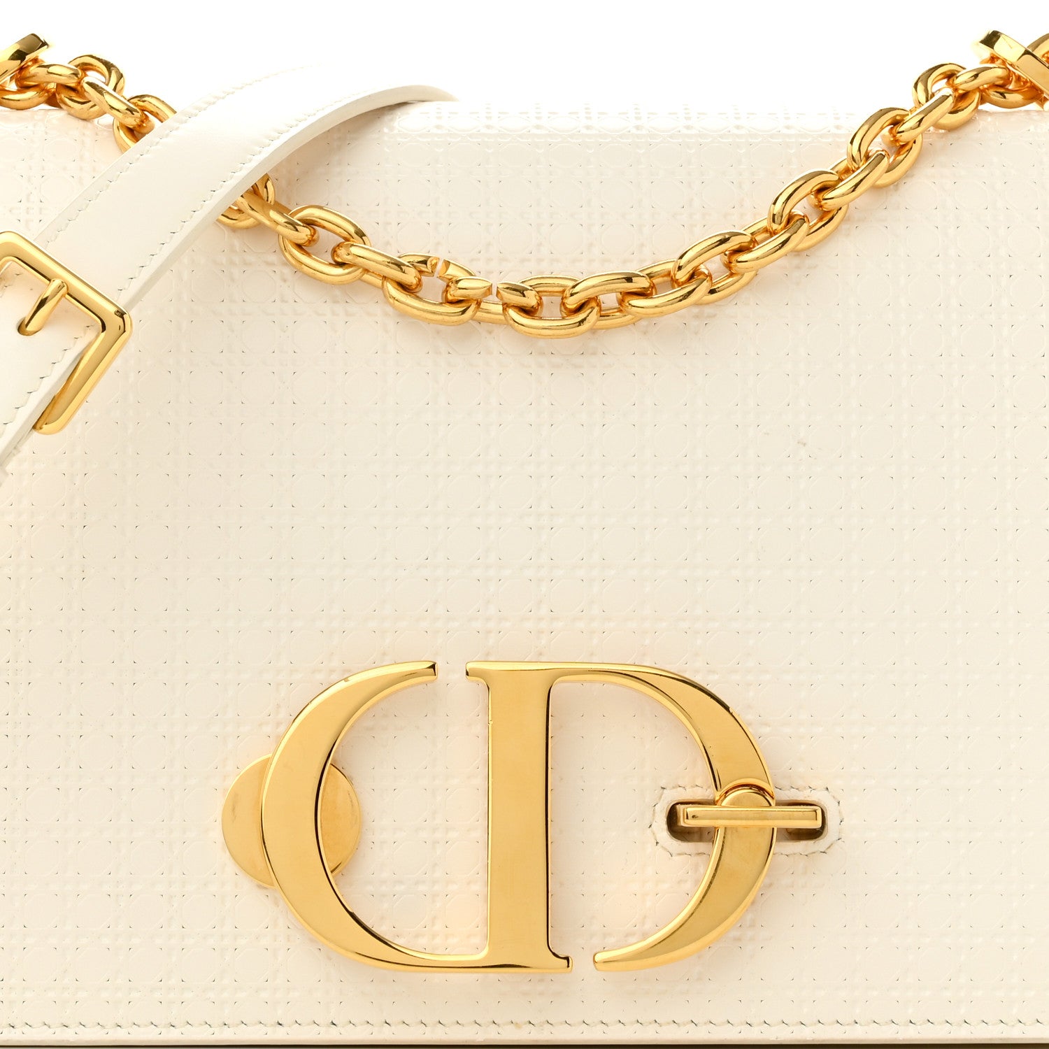 Micro-Cannage 30 Montaigne Chain Flap Bag White - twins