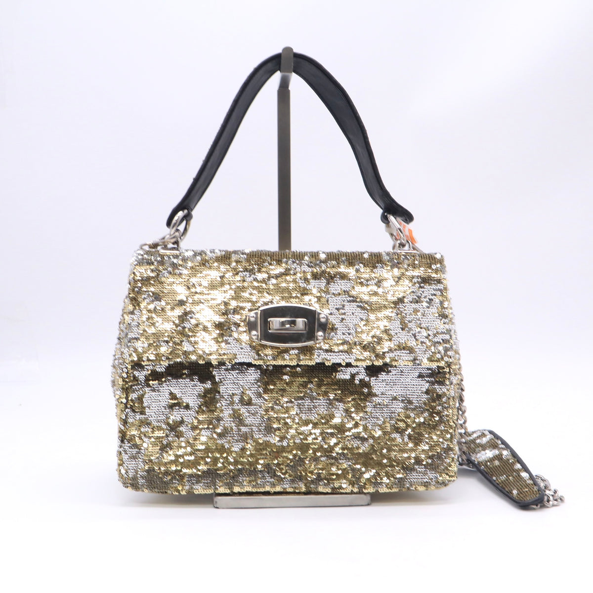 Miu Miu Handbag Sequin Yellow Twins B24188