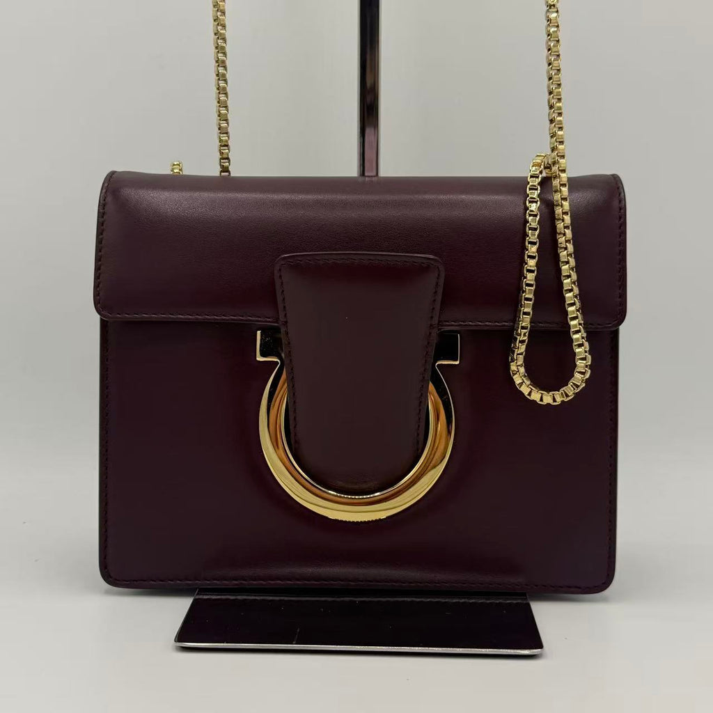 Calfskin Thalia Flap Shoulder Bag Wine