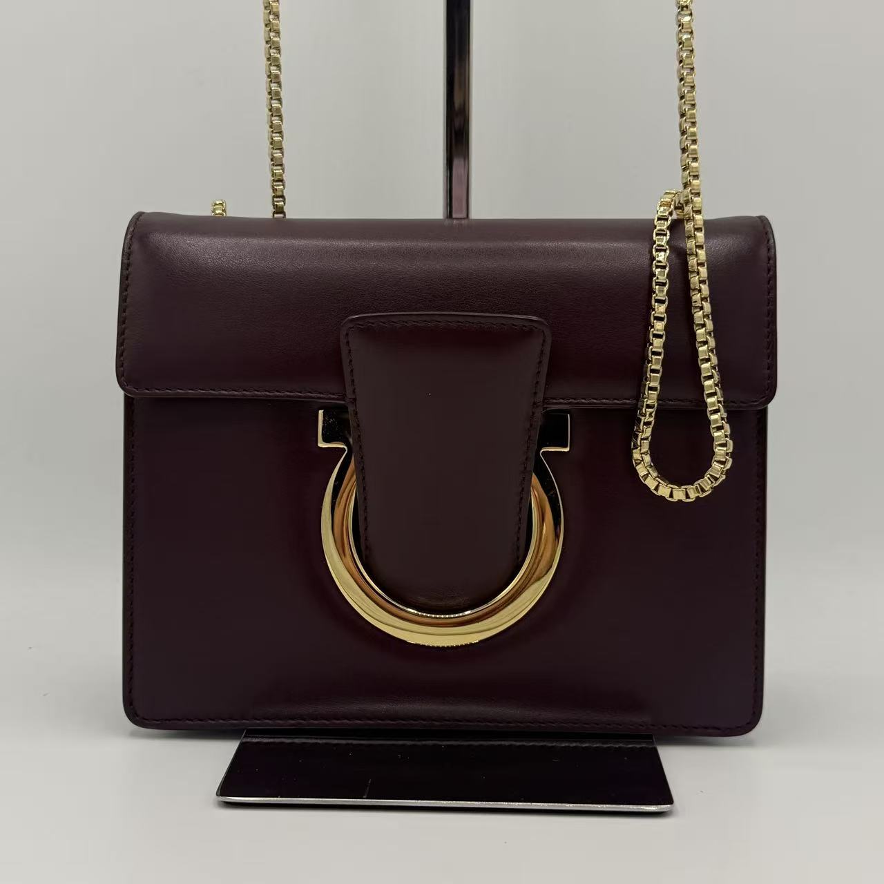 Calfskin Thalia Flap Shoulder Bag Wine