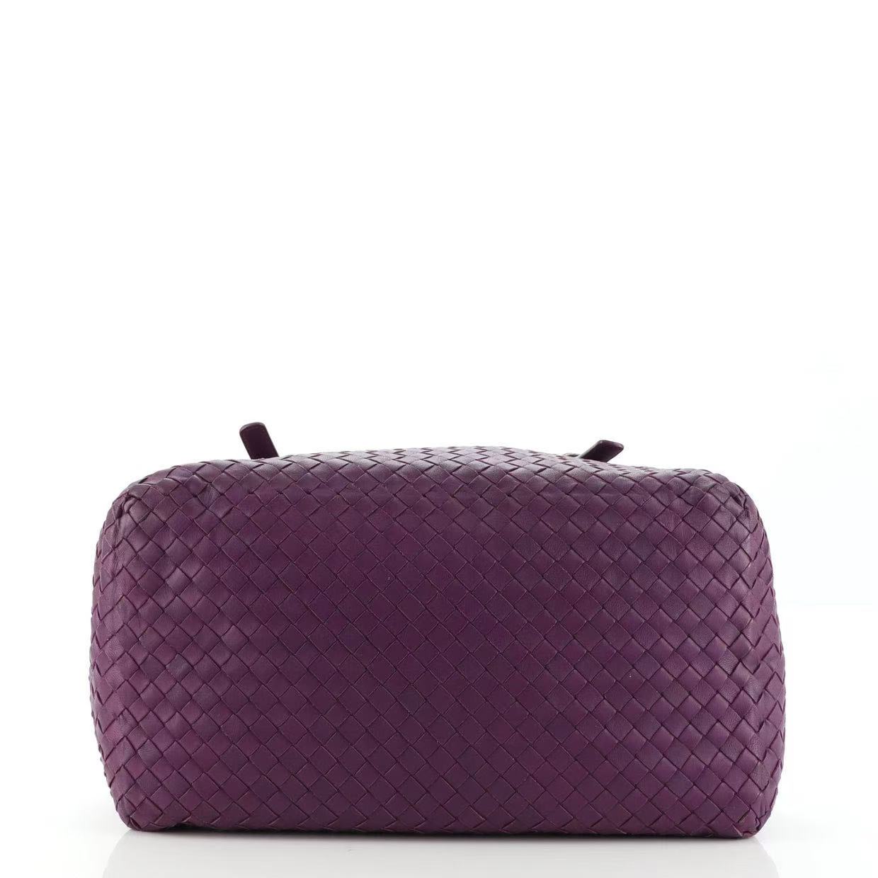Purple Intrecciato Woven Nappa Leather Large Cesta Tote Bag twins