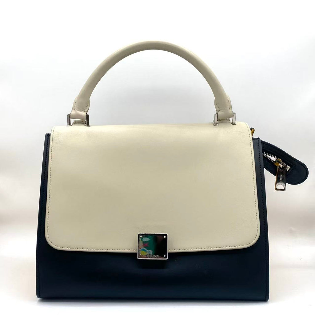 Trapèze leather handbag