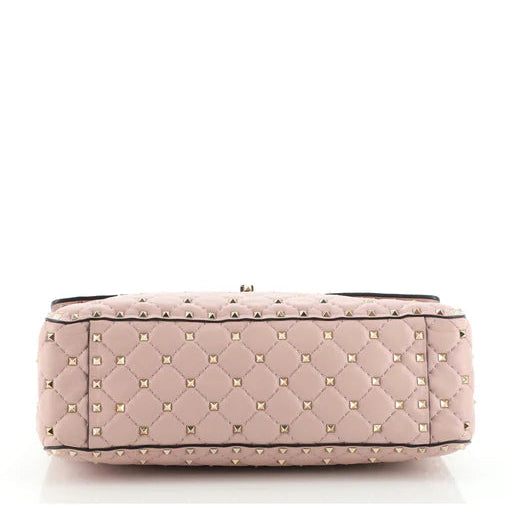 Rockstud Spike Flap Bag Quilted Leather Large twins