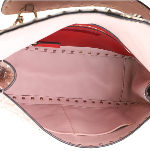 Rockstud Spike Flap Bag Quilted Leather Large twins