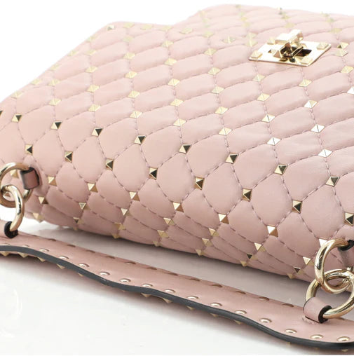 Rockstud Spike Flap Bag Quilted Leather Large twins