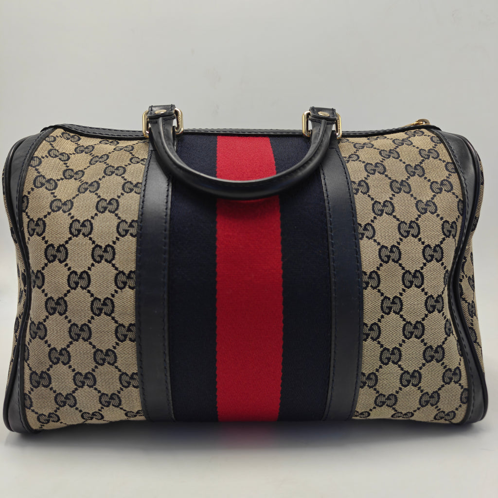 Vintage Web Boston Bag GG Canvas Medium