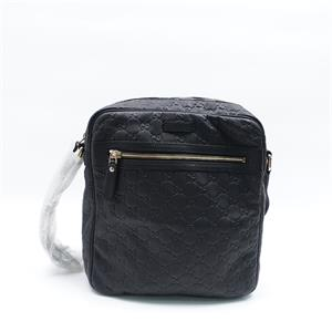 Black Guccissima Leather Messenger Bag