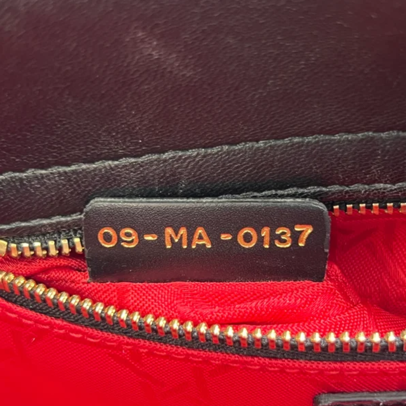 Lambskin Cannage Small Lucky Badges My Lady Dior Navy B24063