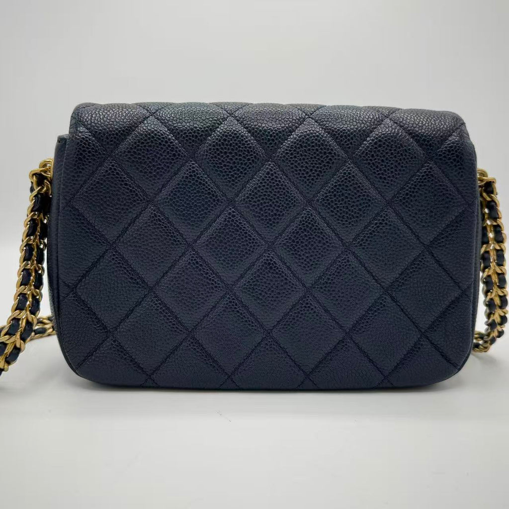 Chain Soul Flap Bag Quilted Caviar Mini