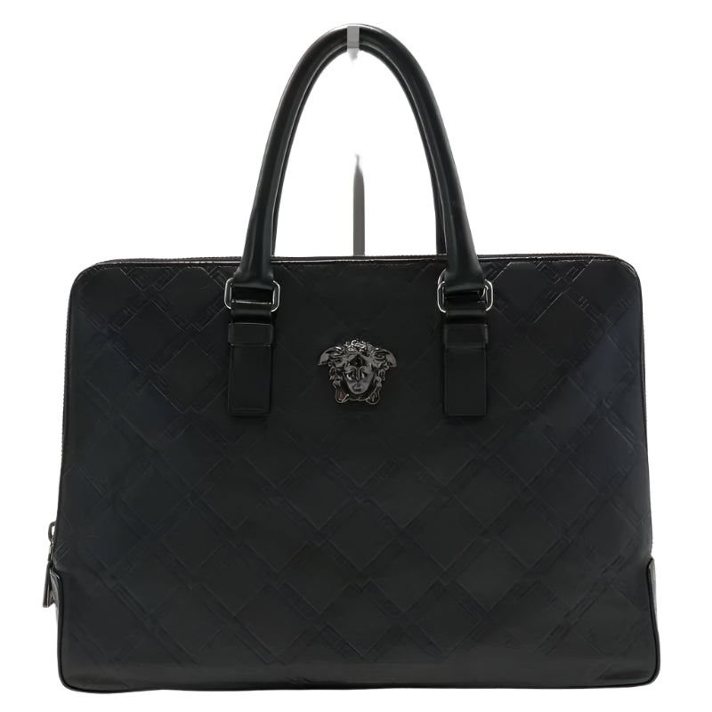 La Medusa Calfskin Leather Briefcase Twins