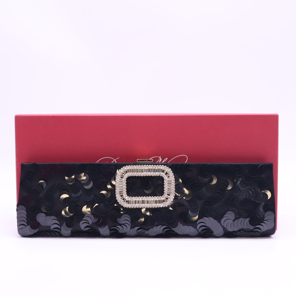Roger Vivier Satin Beaded Clutch Twins W23695