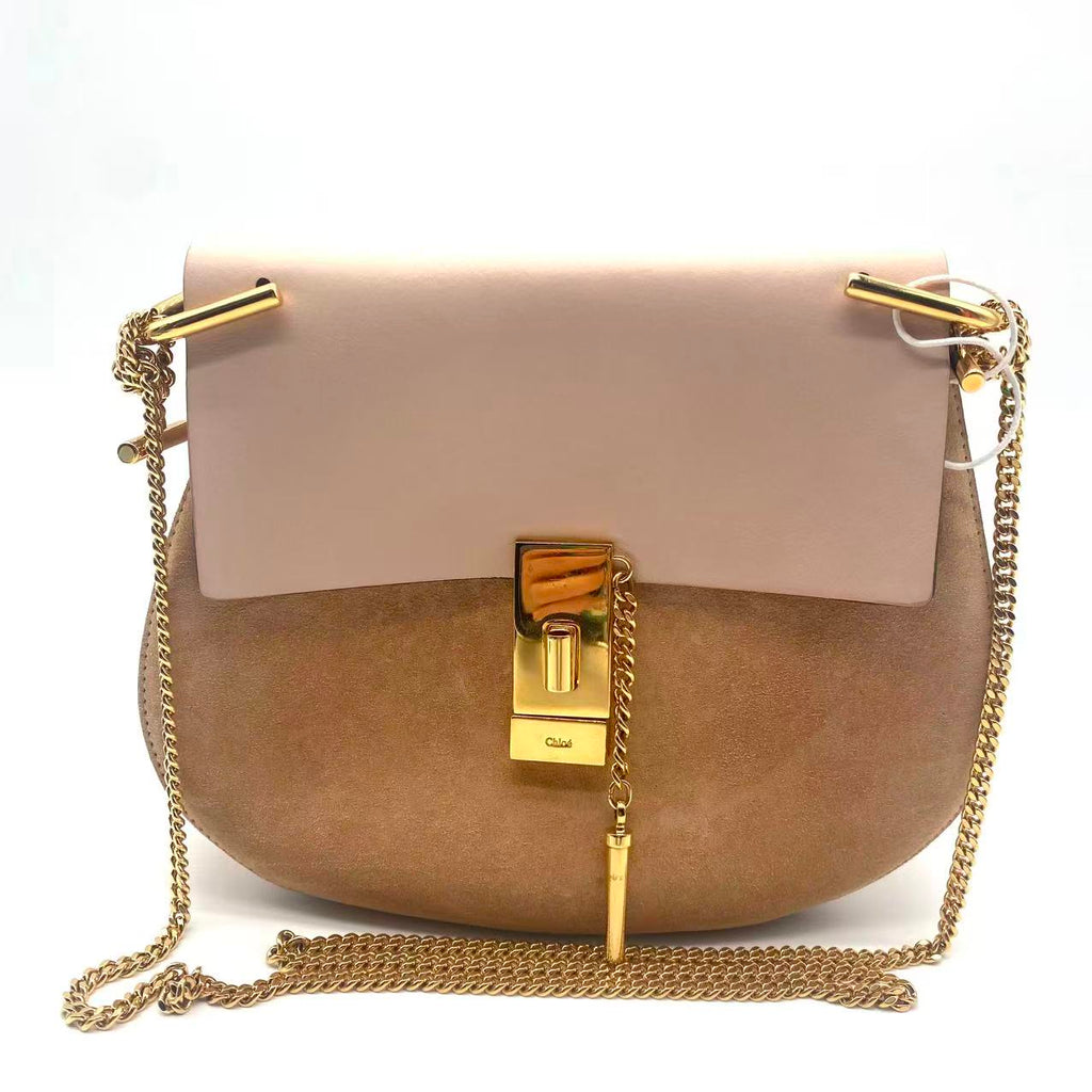 Suede and Leather Medium Drew Bag