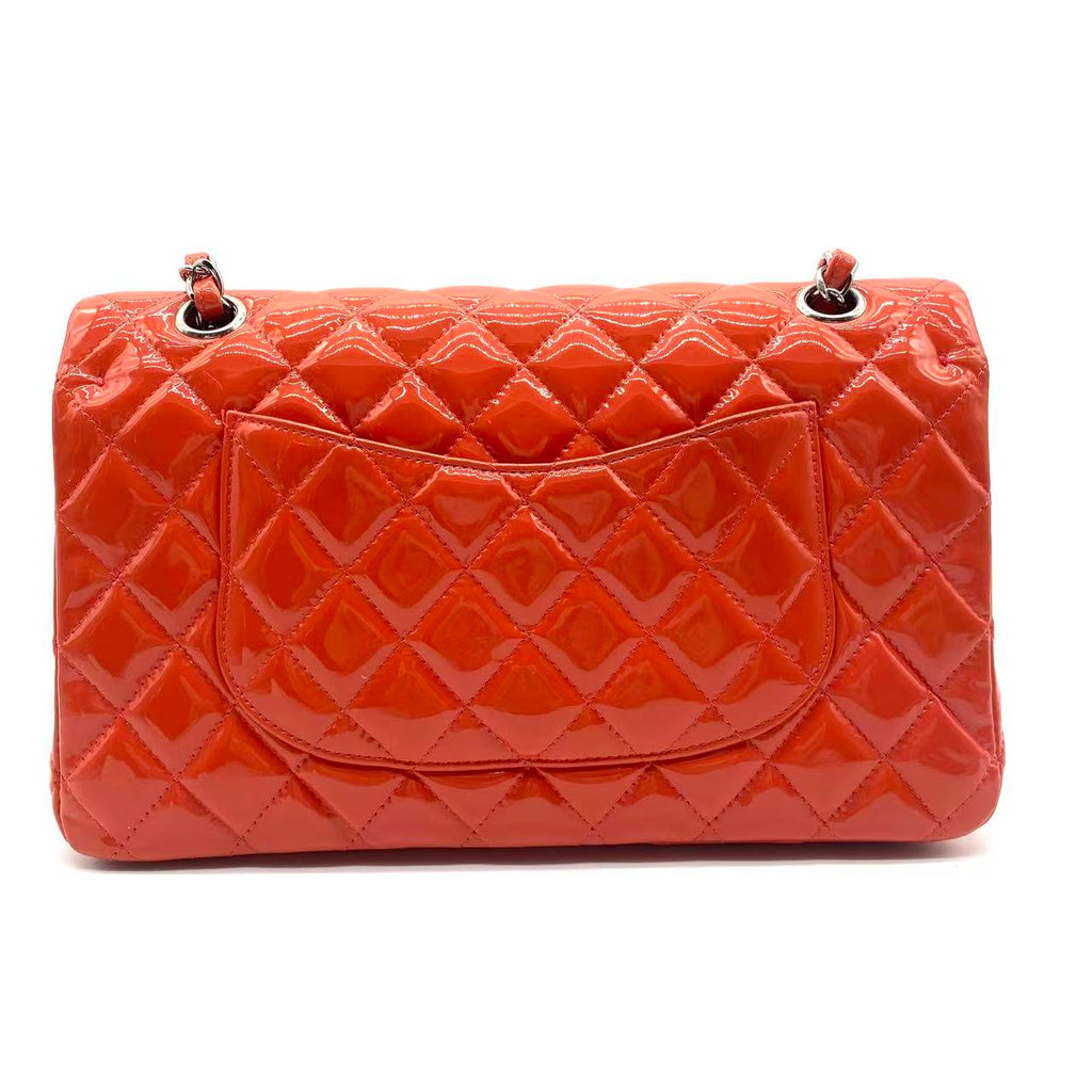 Patent Calfskin Quilted Mini Rectangular Flap Red