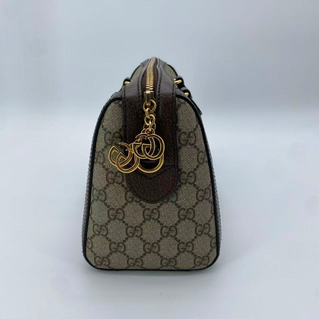 Ophidia Boston Bag GG Coated Canvas Medium