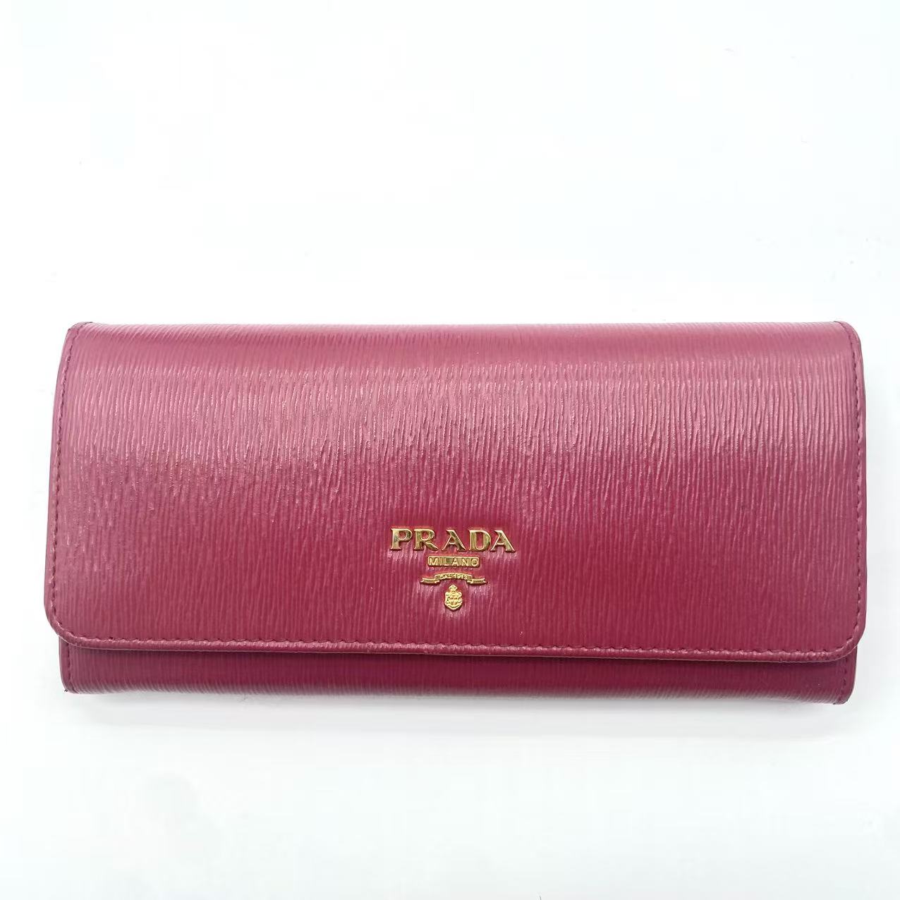 Fold Wallet Saffiano Leather Pink
