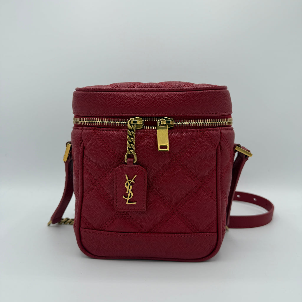 Grain de Poudre Quilted 80's Vanity Bag Red
