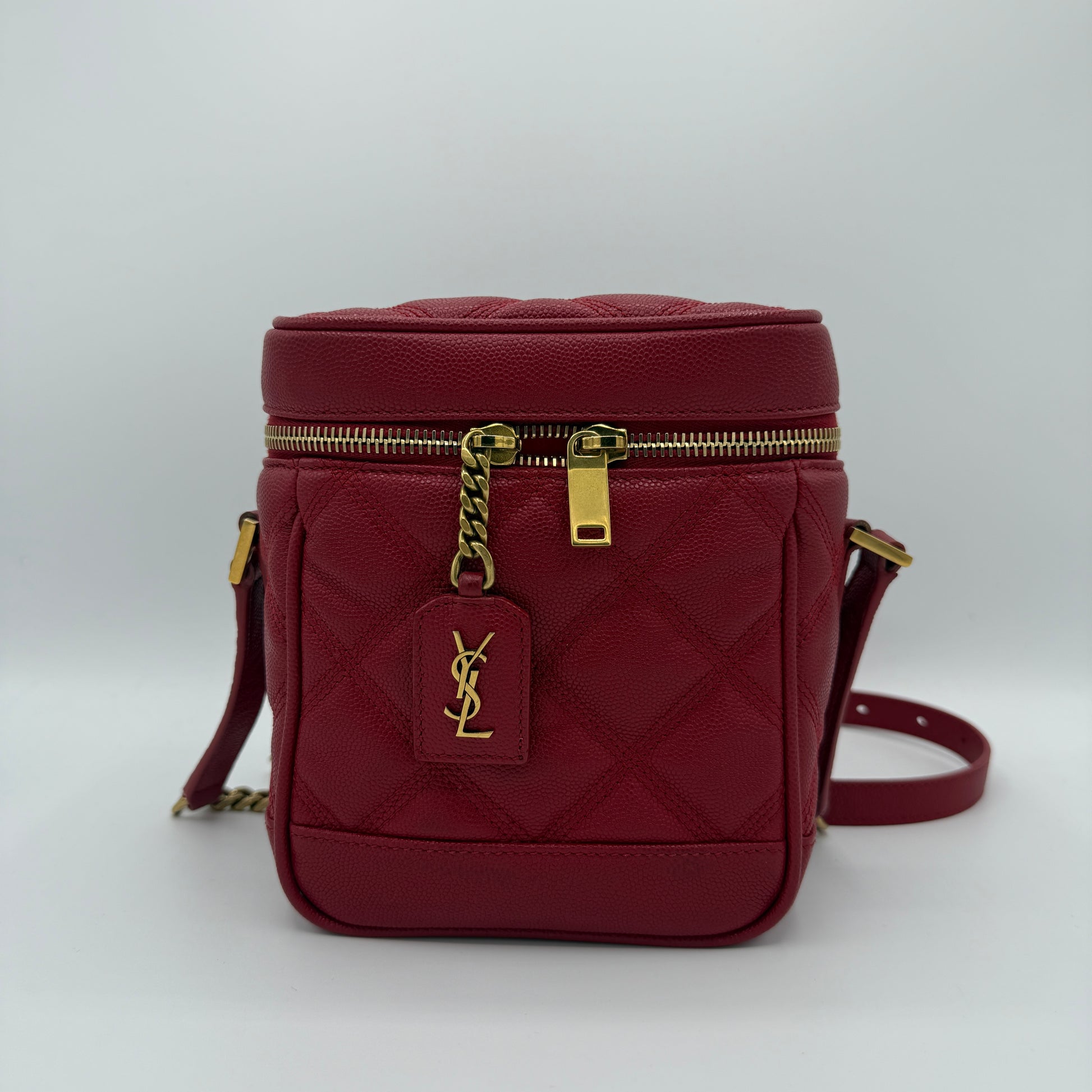 Grain de Poudre Quilted 80's Vanity Bag Red