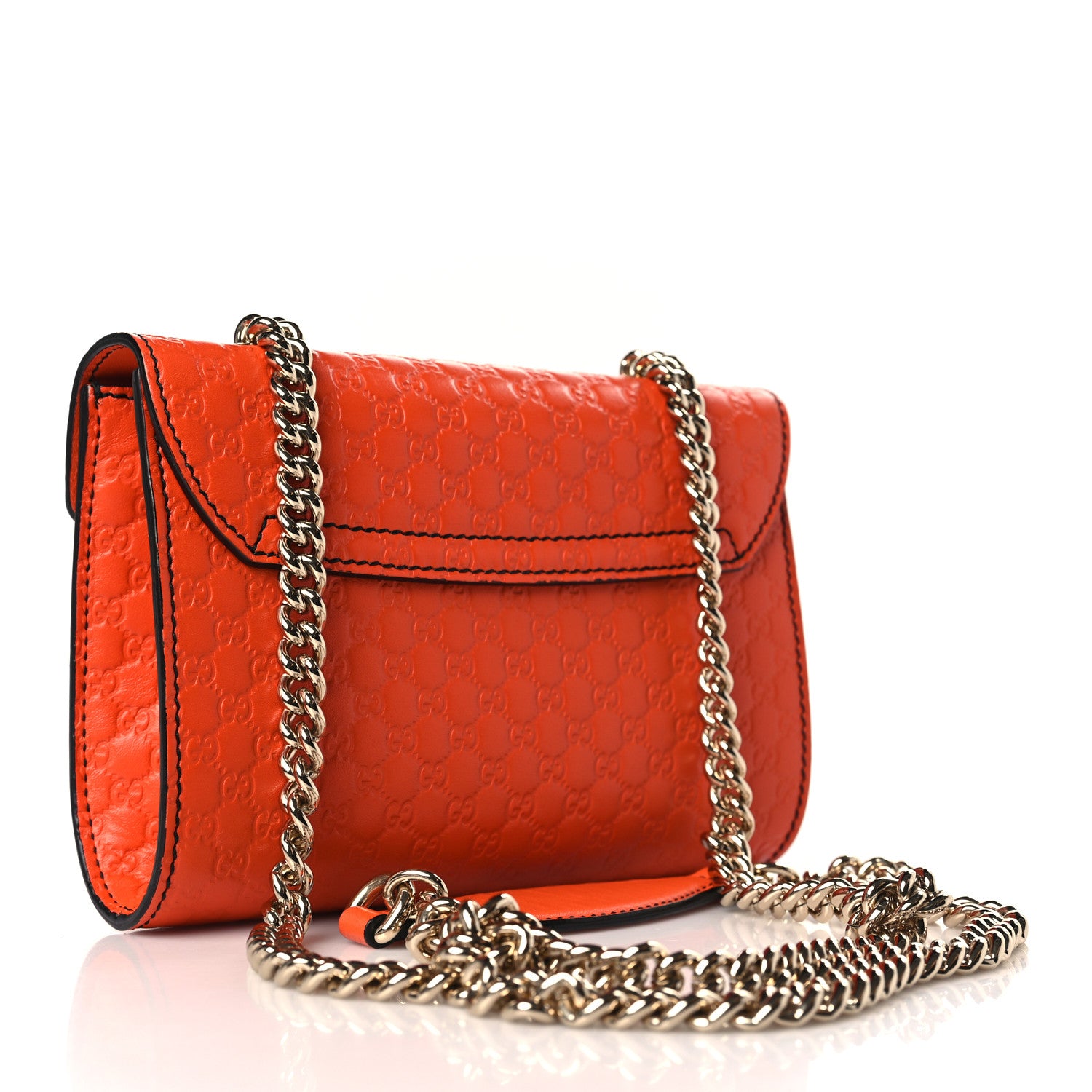 Soft Microguccissima Mini Emily Chain Shoulder Bag Sun Orange twins