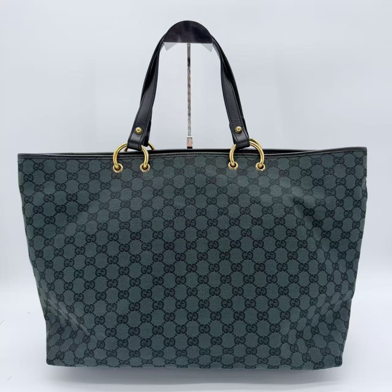 Green GG Canvas Tote Dark green