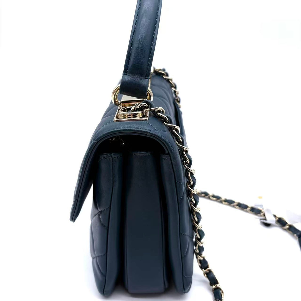 Trendy CC Top Handle Bag Quilted Lambskin Small