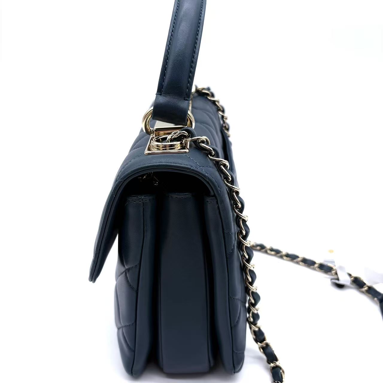 Trendy CC Top Handle Bag Quilted Lambskin Small