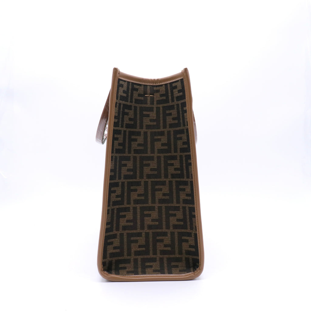 Fendi Bicolor Zucca Sunshine Medium Shopper Tote Bag twins