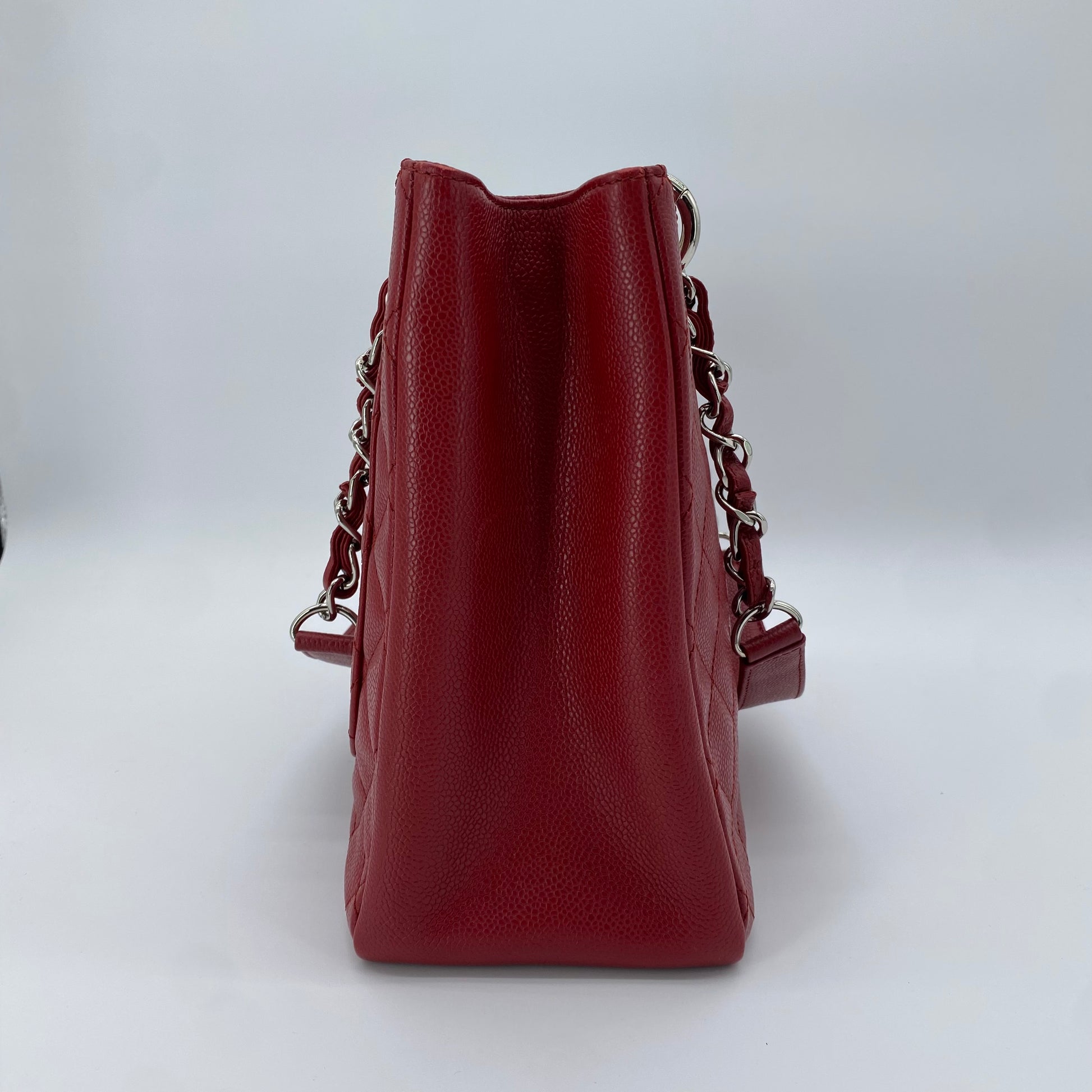 Red Grand Shopping Tote Quilted Caviar