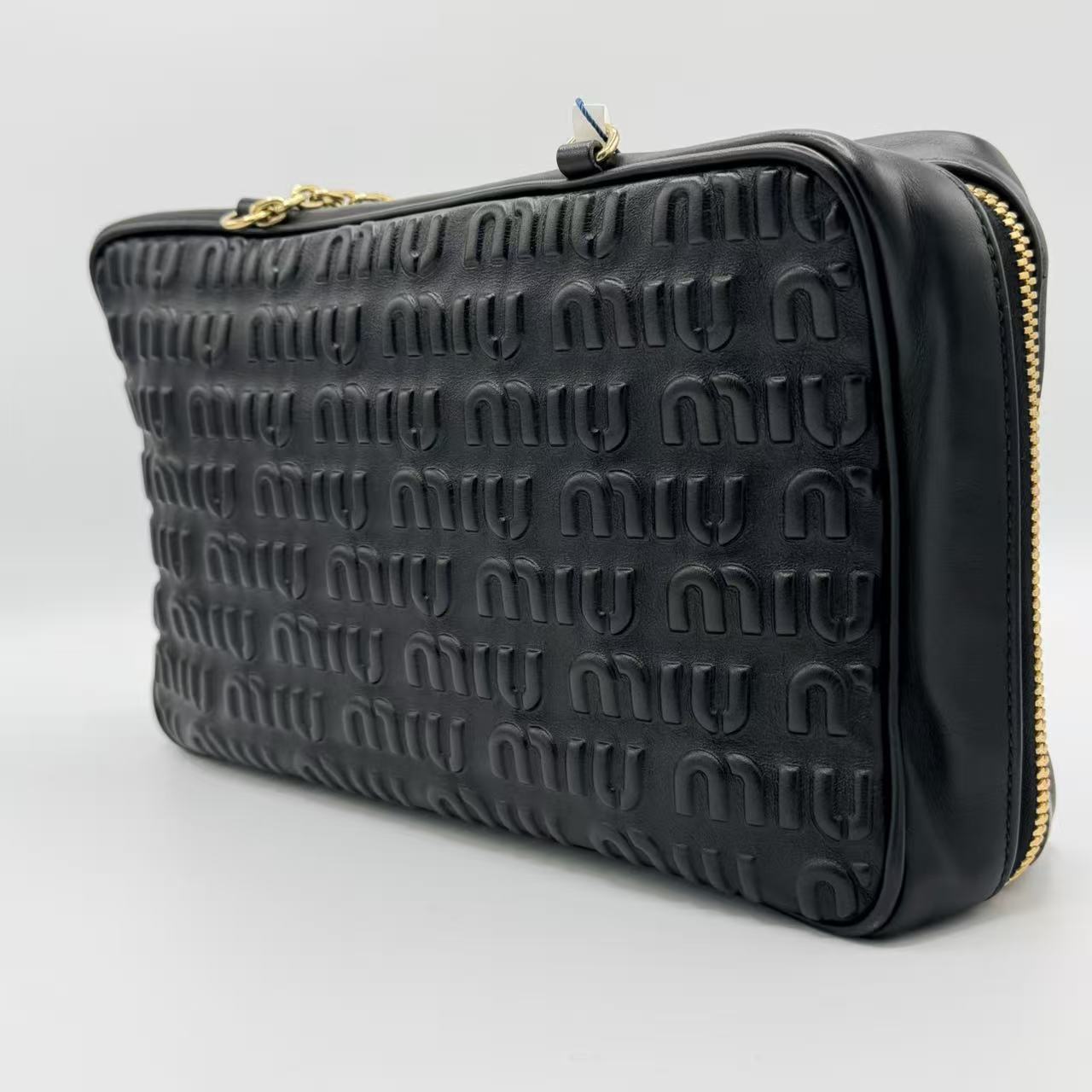 Softy Chain Camera Bag Logo Embossed Leather
