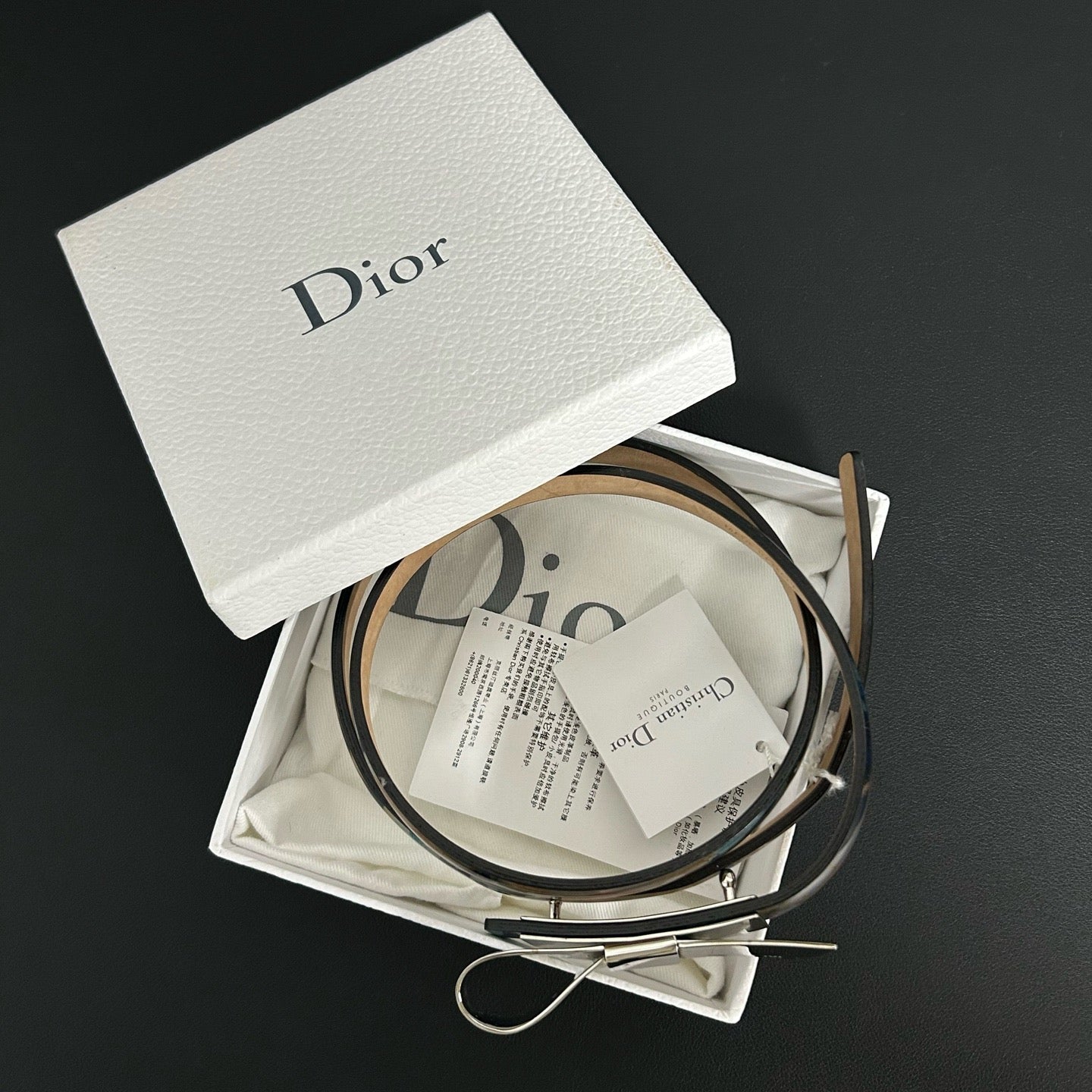 Dior Metallic Multicolor Print Leather Bow Belt LDZ0089