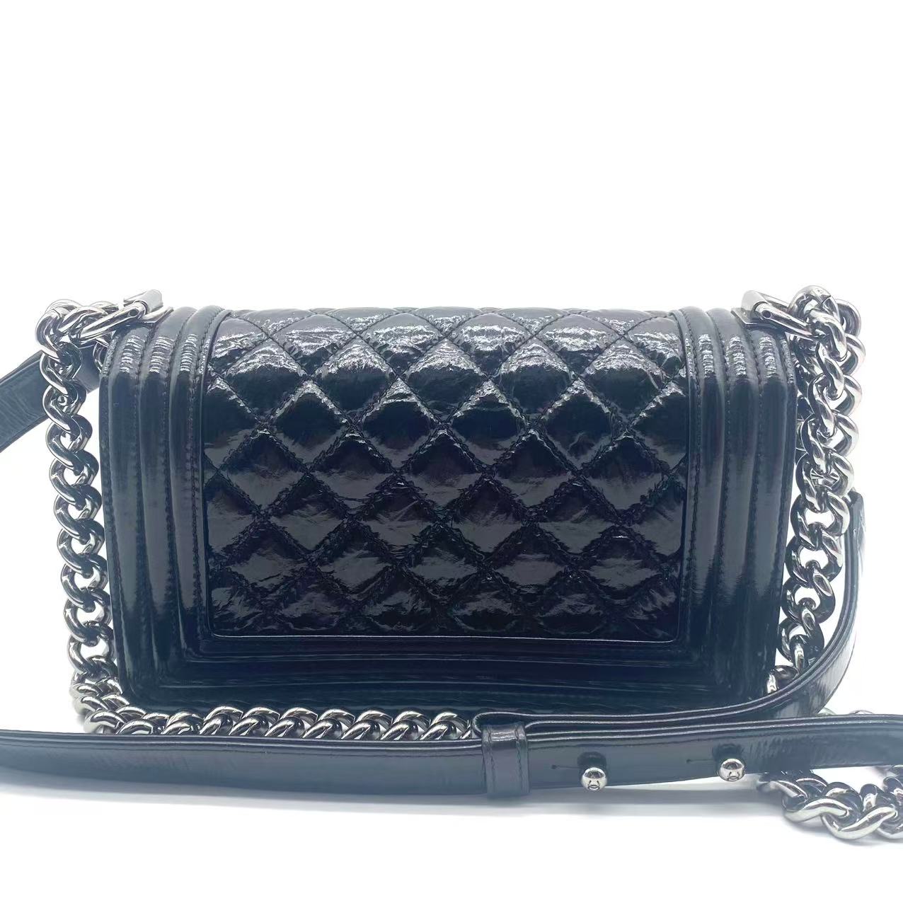 Boy Flap Bag Quilted Patent Small