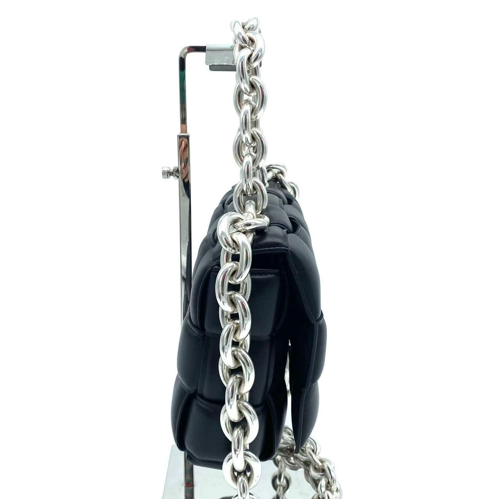 Cassette Chain Crossbody Bag Padded Maxi Intrecciato Leather