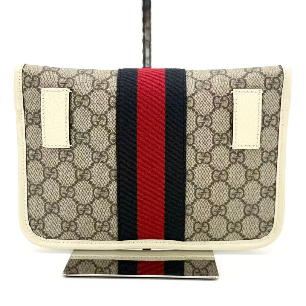 Brown/White GG Canvas Web Ophidia Belt Bag