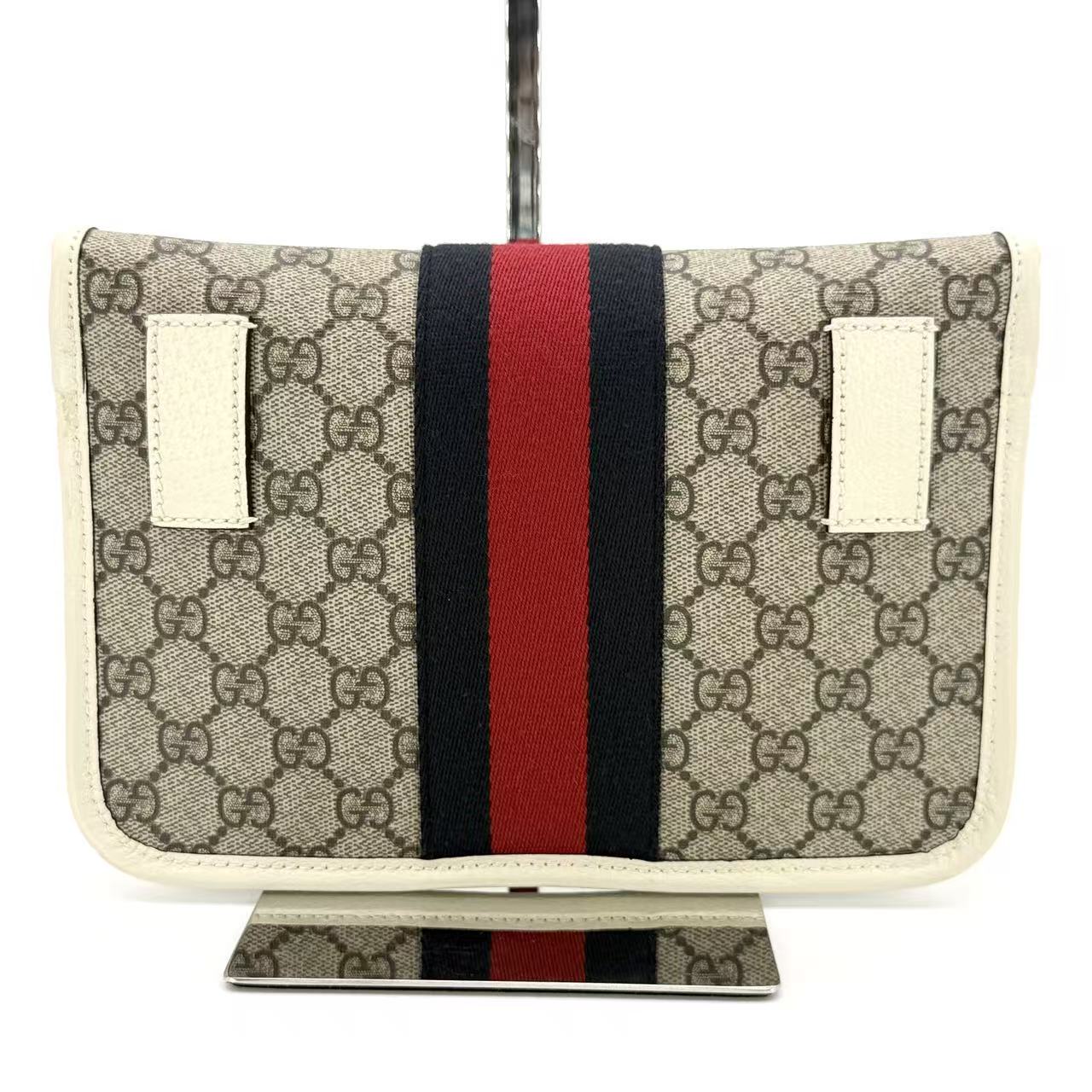 Brown/White GG Canvas Web Ophidia Belt Bag