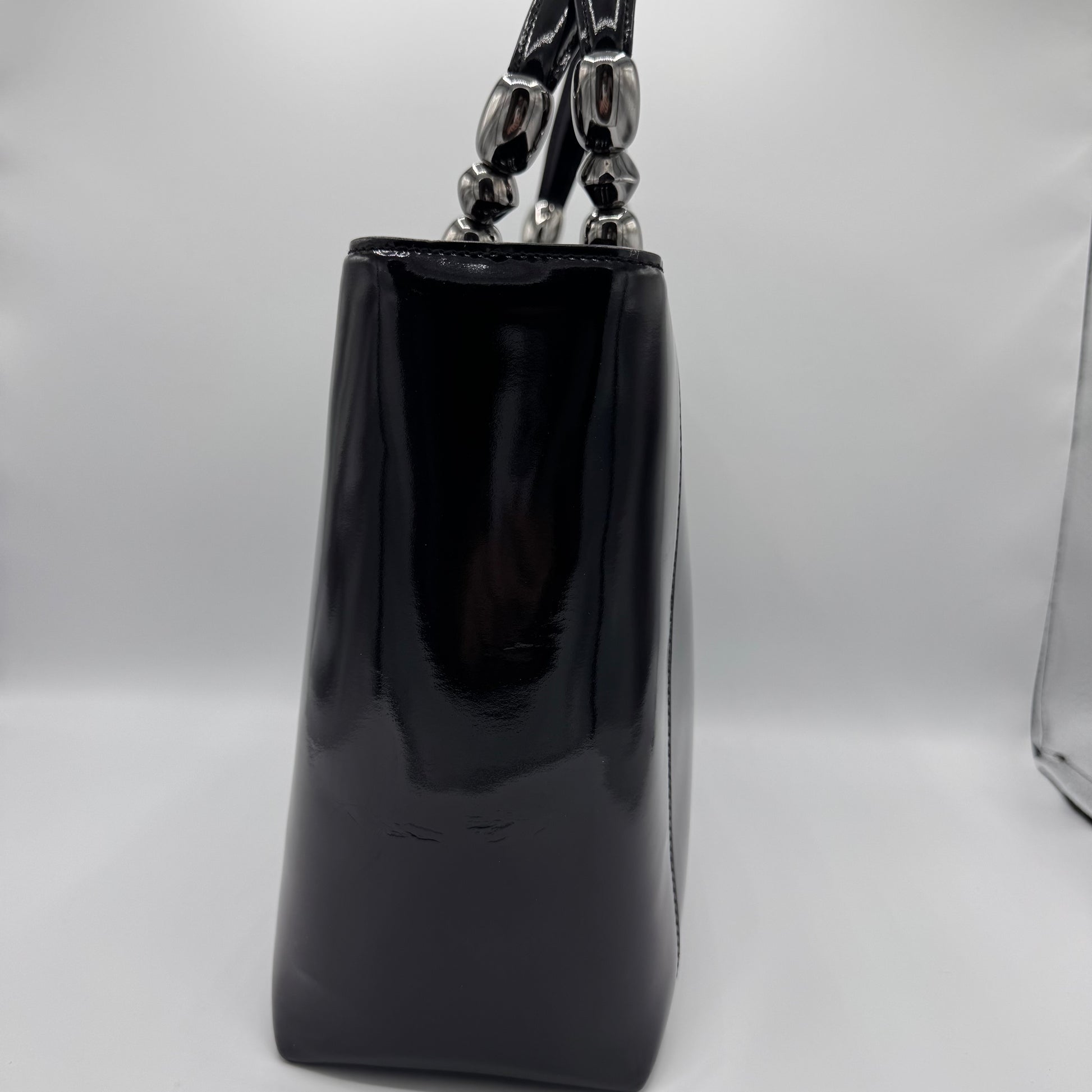 Dior Black Malice Patent Leather Satchel