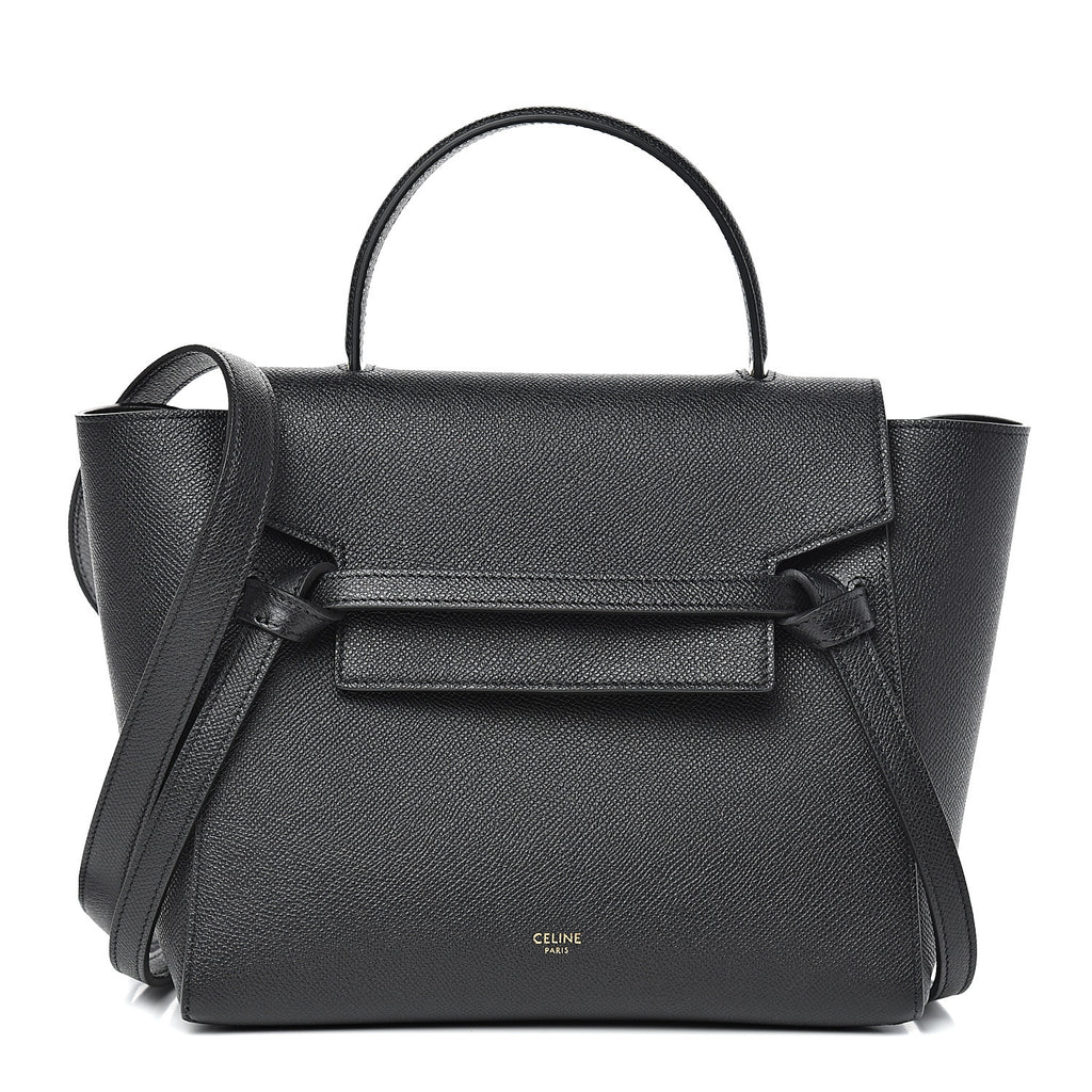 Grained Calfskin Micro Belt Bag Black twins