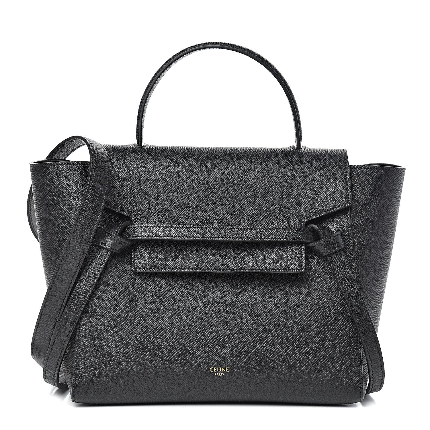 Grained Calfskin Micro Belt Bag Black twins